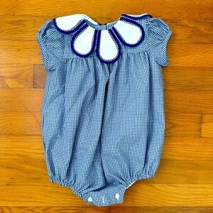 The Proper Peony Navy Gingham Tulip Collar Bubble